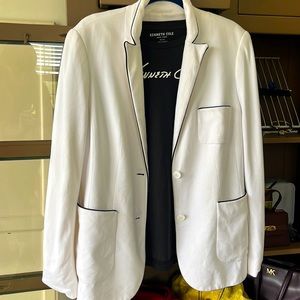 ESCADA | White Blazer Navy Trim